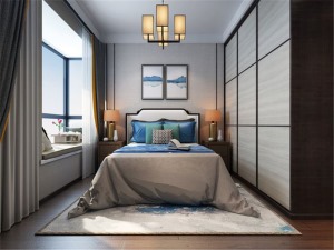 139平中式风格四居室卧室装修设计