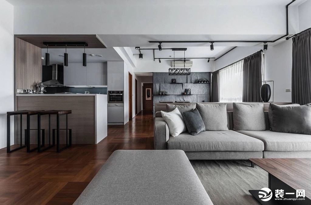 100平台式简约三居室客厅沙发装修效果图