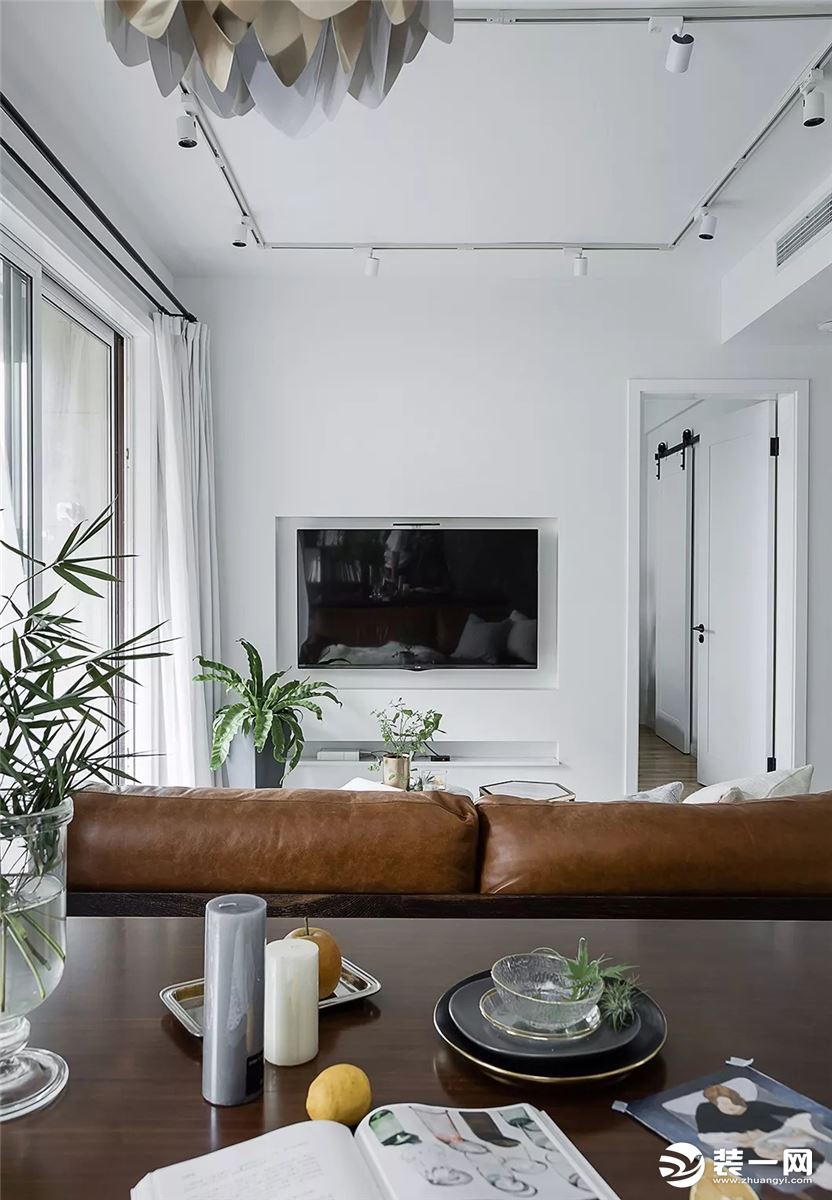 北欧风格89平米两居室客厅装修效果图