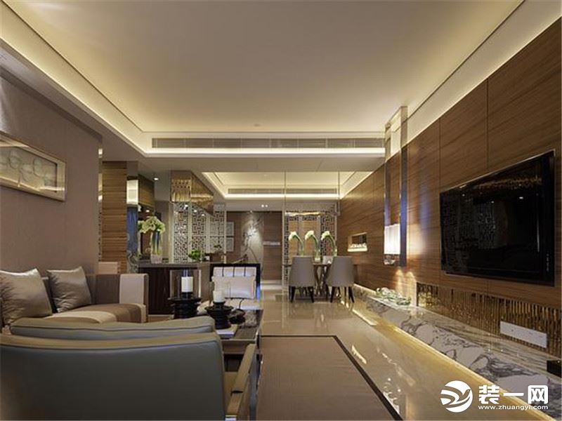 190平中式古典风格三居室客厅装修效果图