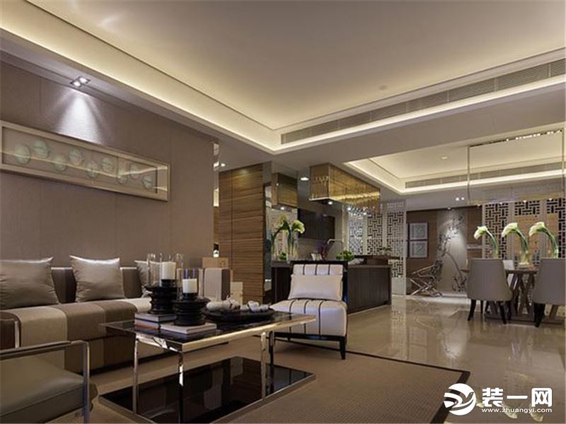 190平中式古典风格三居室客厅装修设计