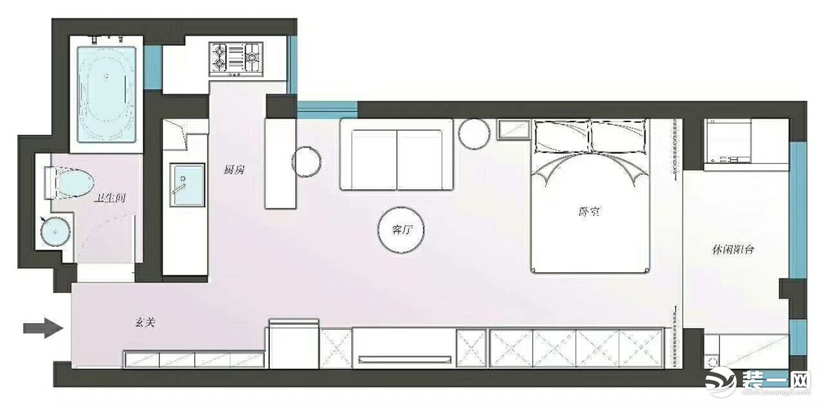 单身公寓装修户型图