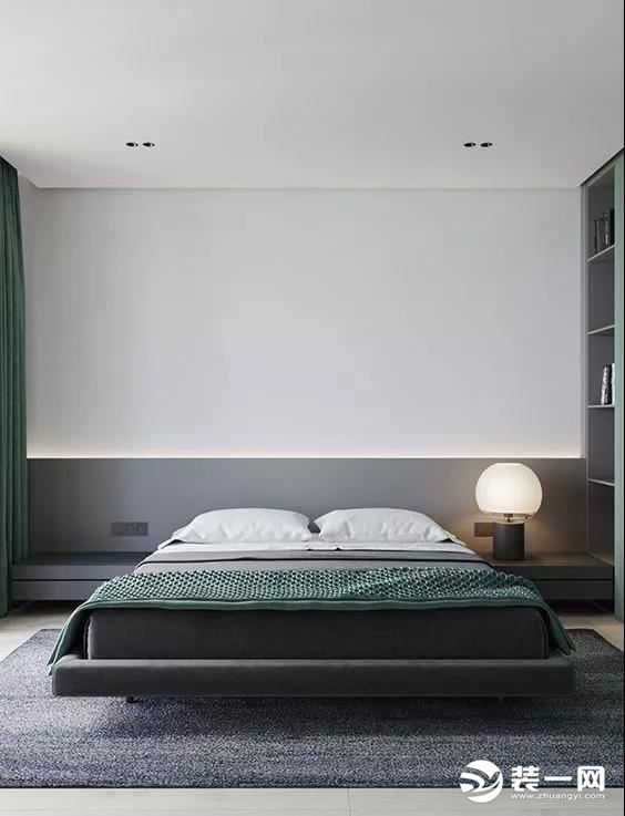 卧室半墙主义床头墙设计装修效果图