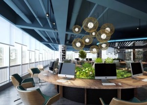 青島凱旋裝飾華潤大廈工業風辦公室設計案例辦公區