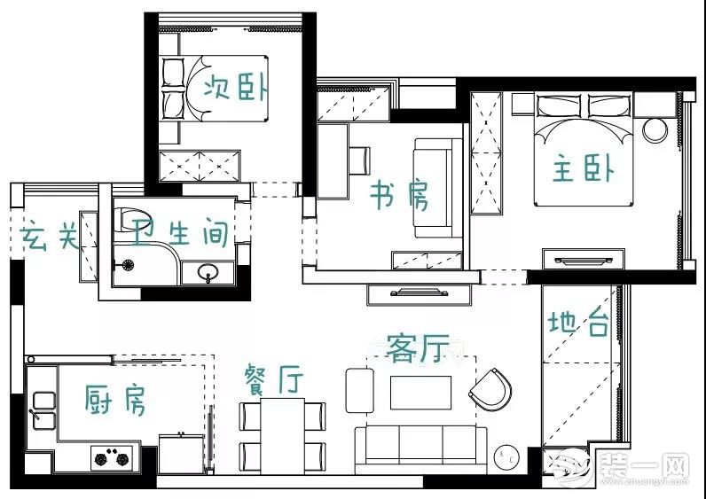 87平米婚房设计图