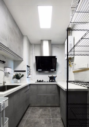 86平米兩居室復古北歐風格廚房裝修圖片
