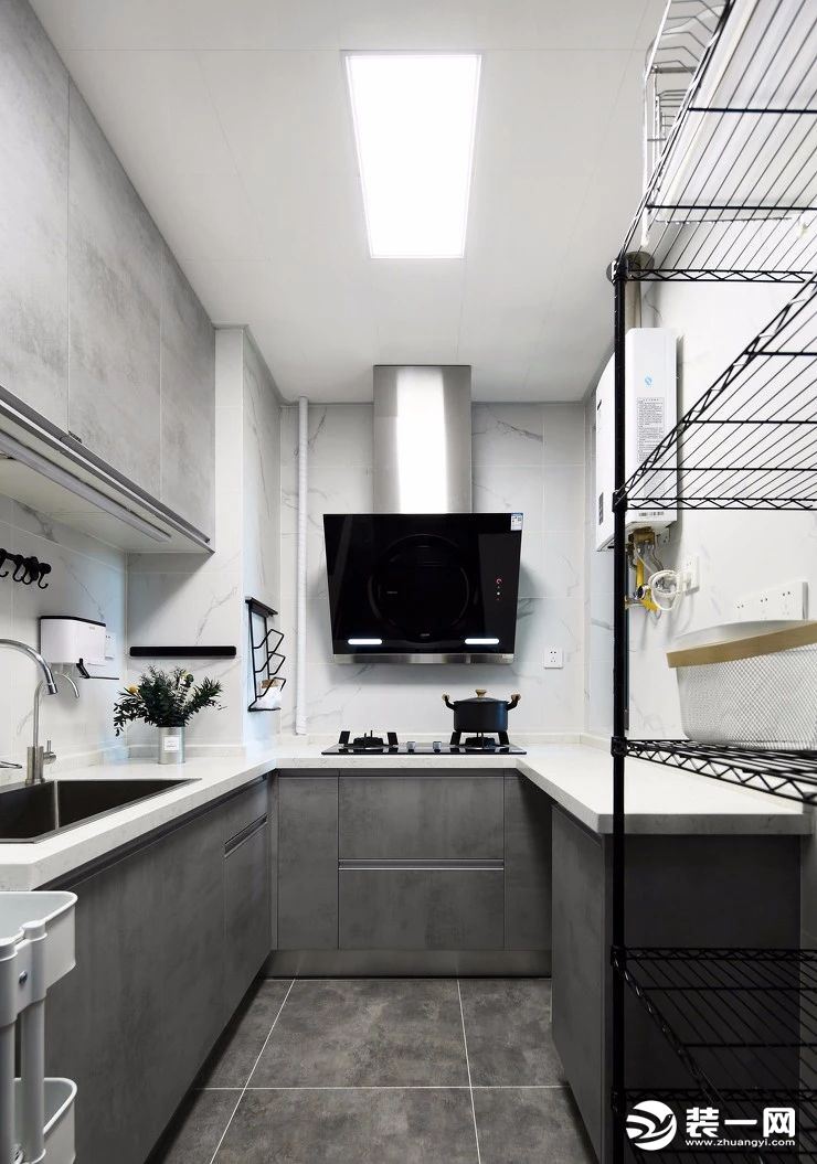 复古北欧风格83平米两居室厨房装修效果图