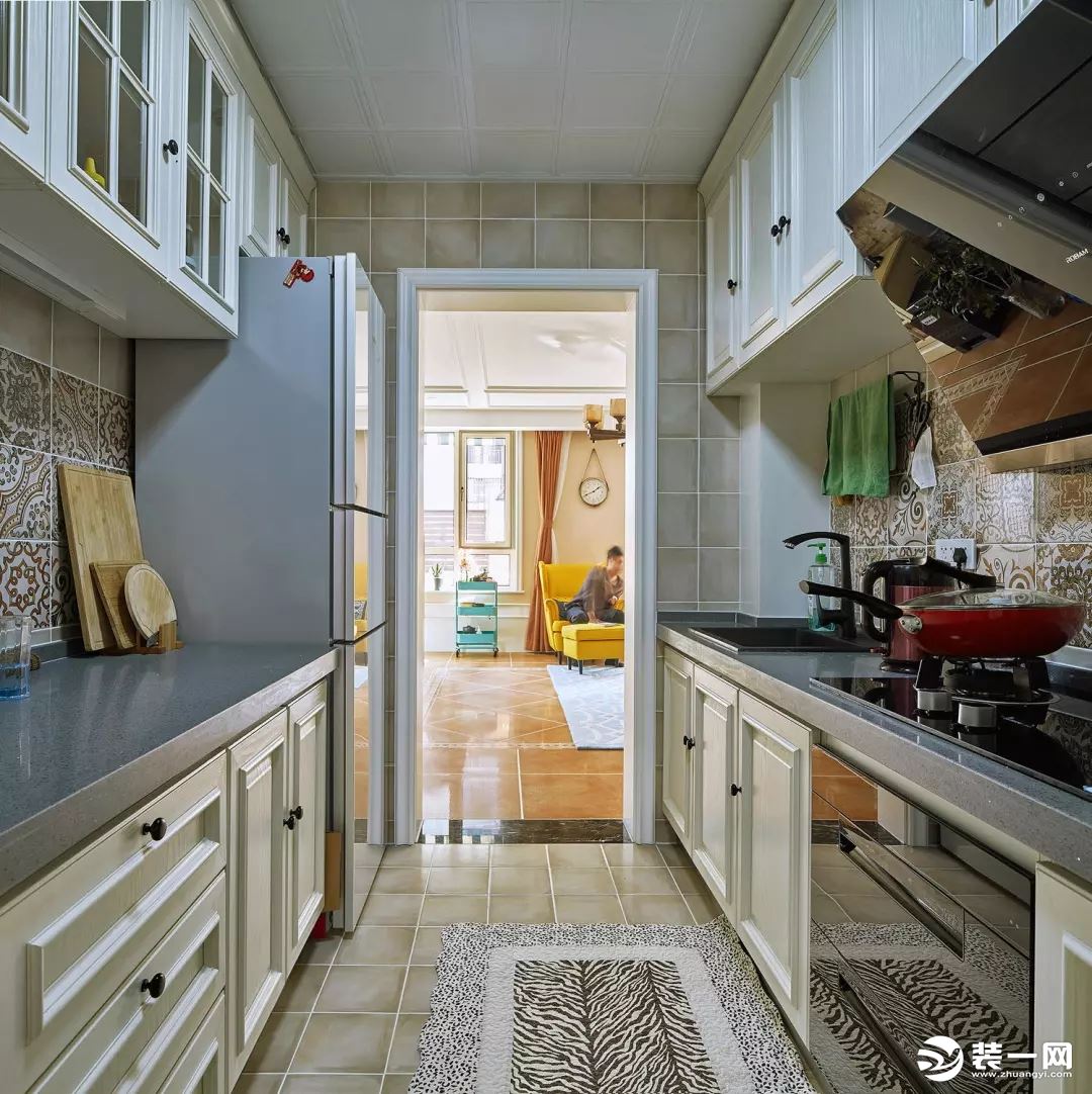 130平米美式风格三居室厨房装修效果图