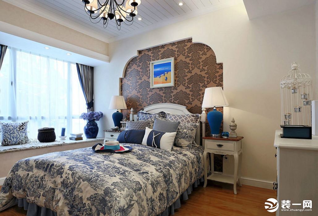 150平米地中海风格三居室卧室装修图片