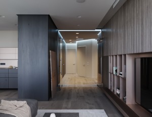 120平三室两厅现代高级走廊过道装修效果图