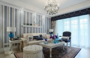 150平米地中海风格三居室客厅沙发装修图片