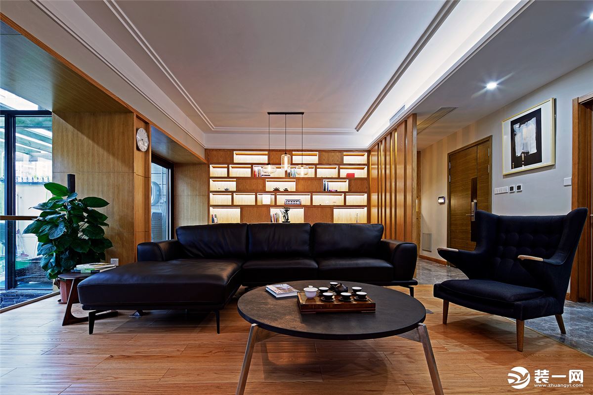 现代简约复式沙发背景墙装修效果图