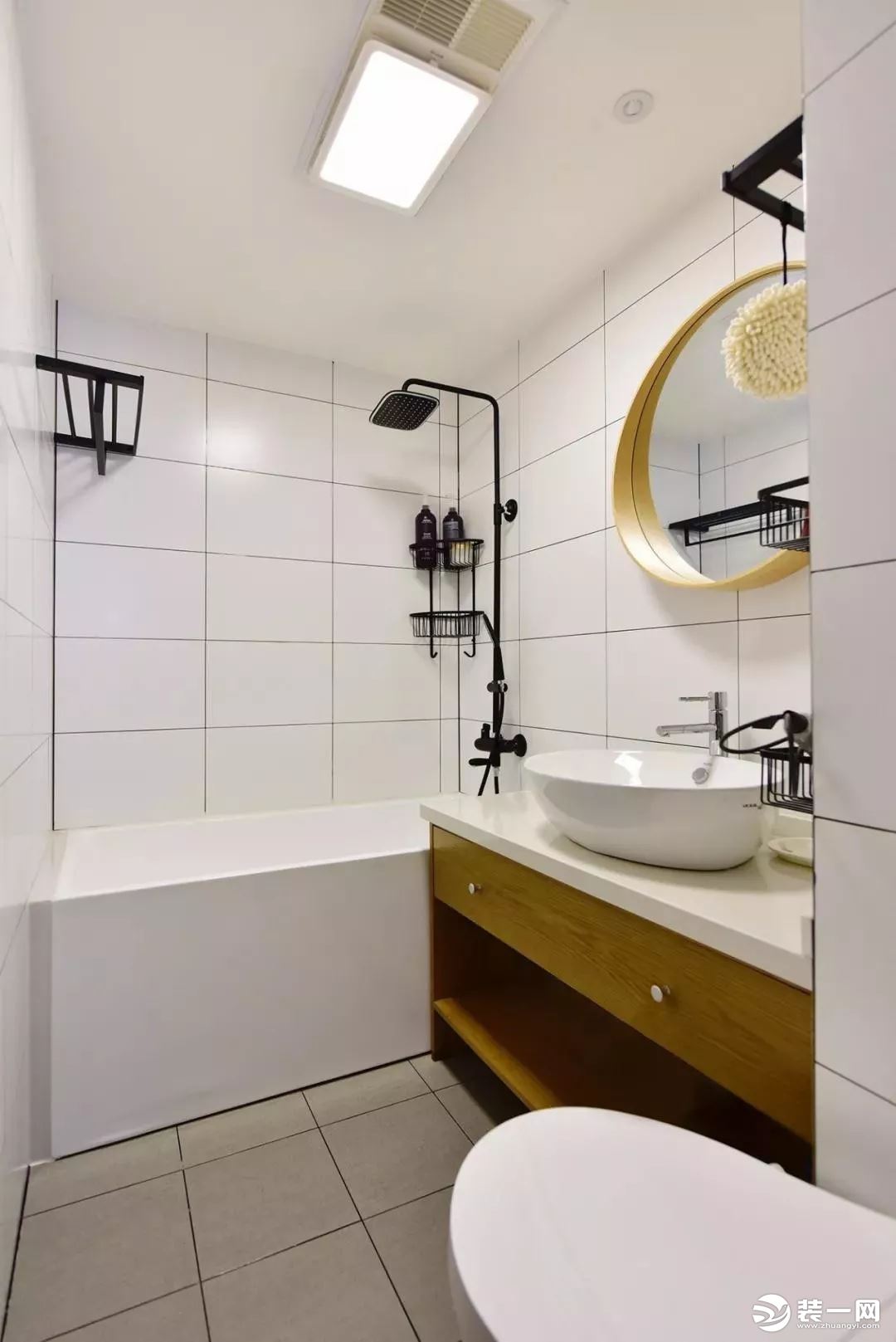 现代别墅干湿分区卫生间装修设计效果图_别墅设计图