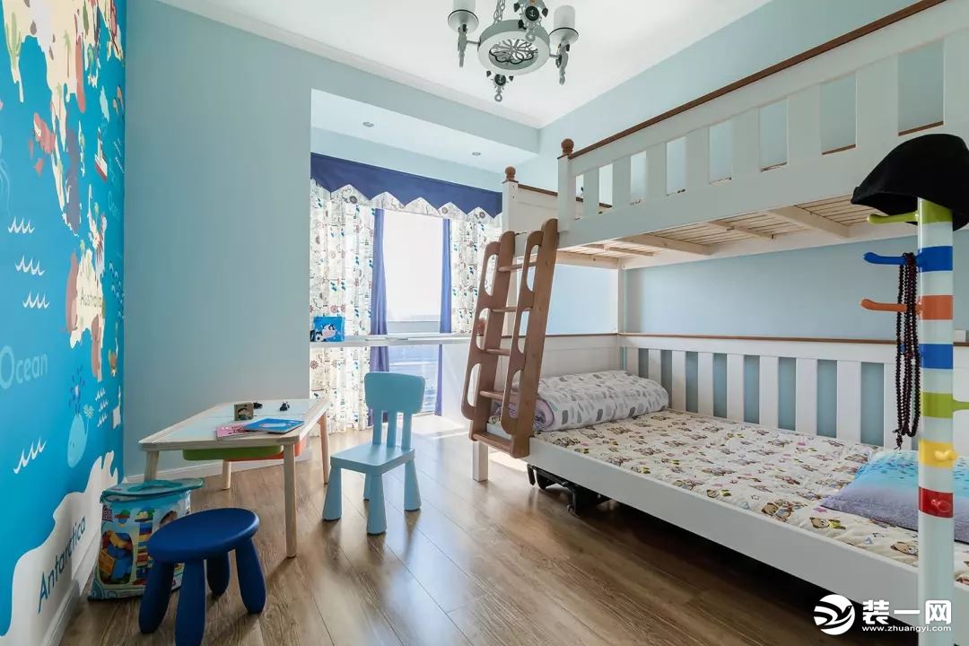105平米三居室美式风格儿童卧室装修效果图