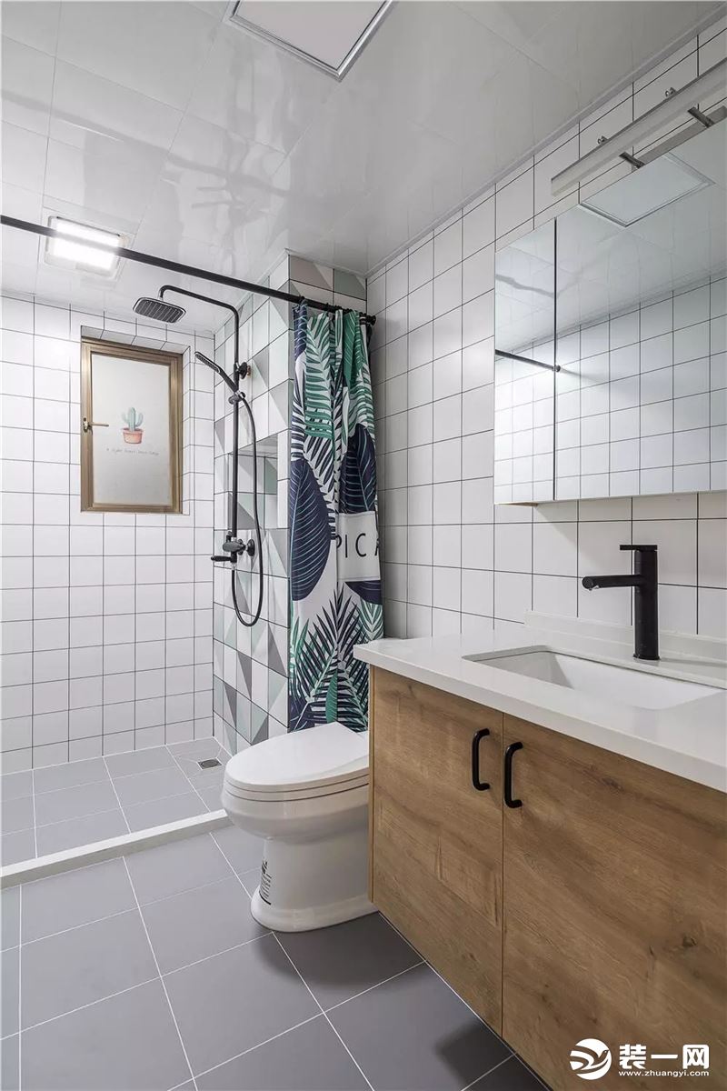 100平米三居室北欧风格浴室卫生间装修效果图