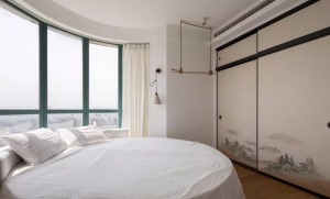 日式风格120平三居室卧室装修效果图
