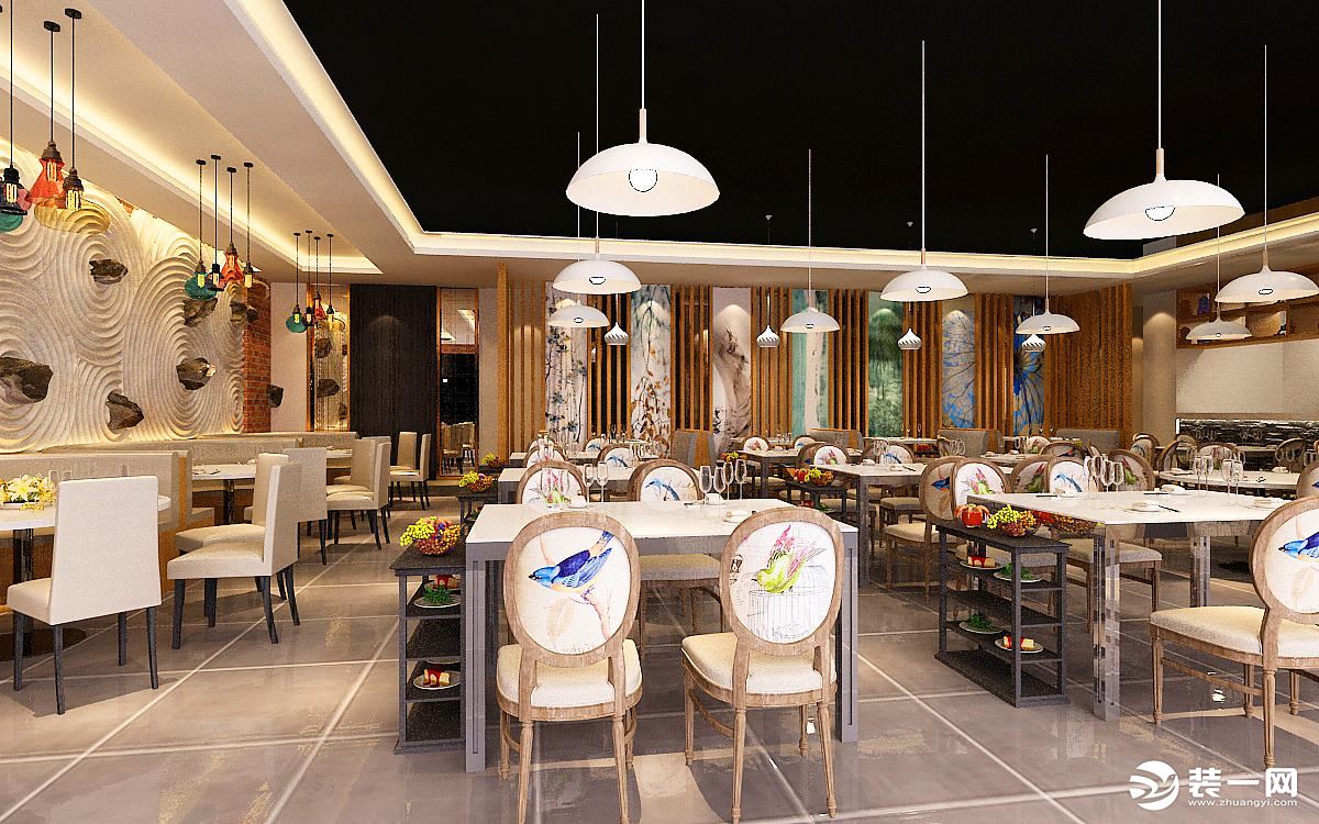 2019最新海鲜饭店装修现代时尚风格海鲜餐厅设计图片展示
