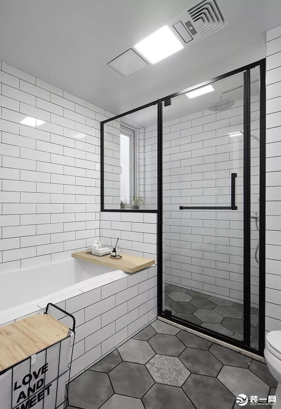 120平米两居室房子现代简约卫浴间效果图