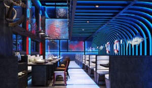 2019最新海鮮飯店裝修海洋主題風格海鮮餐廳設計圖片展示