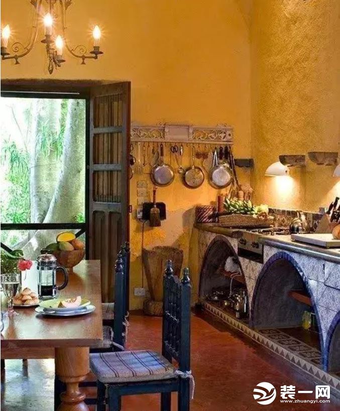 地中海风格图片大全—厨餐厅设计地中海风格别墅图片