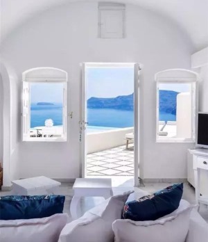 2019最新蓝白色系地中海风格别墅—客厅装修图片