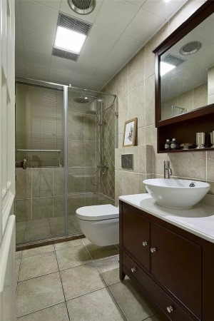 淋浴房一字玻璃隔断门装修效果