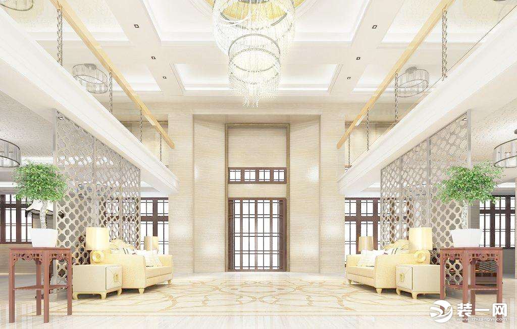 2019最豪华现代中式风格别墅客厅装修效果图