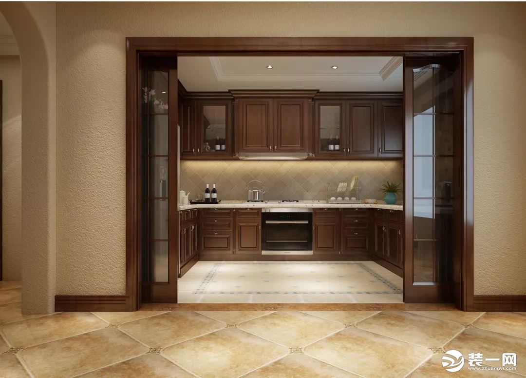 350平美式风格大户型厨房装修效果图