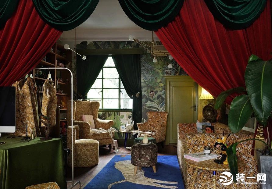 上海76平米老式公寓热带风格装修图片—客厅展示