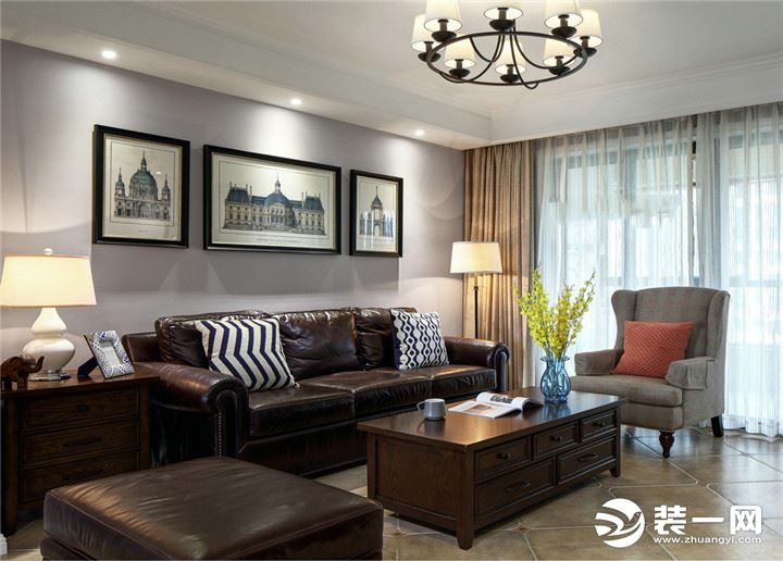 唐山恒泰悦季三居室124平美式风格装修案例效果