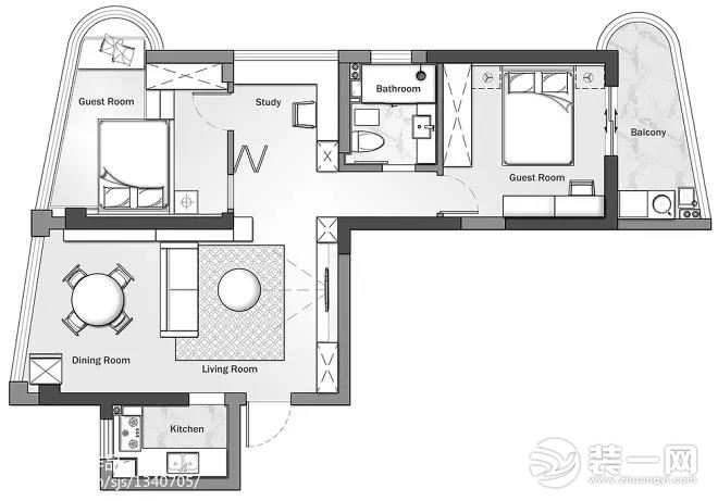 85平米房子现代简约风格设计图