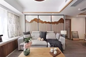 89平新中式风格沙发背景墙装修效果图