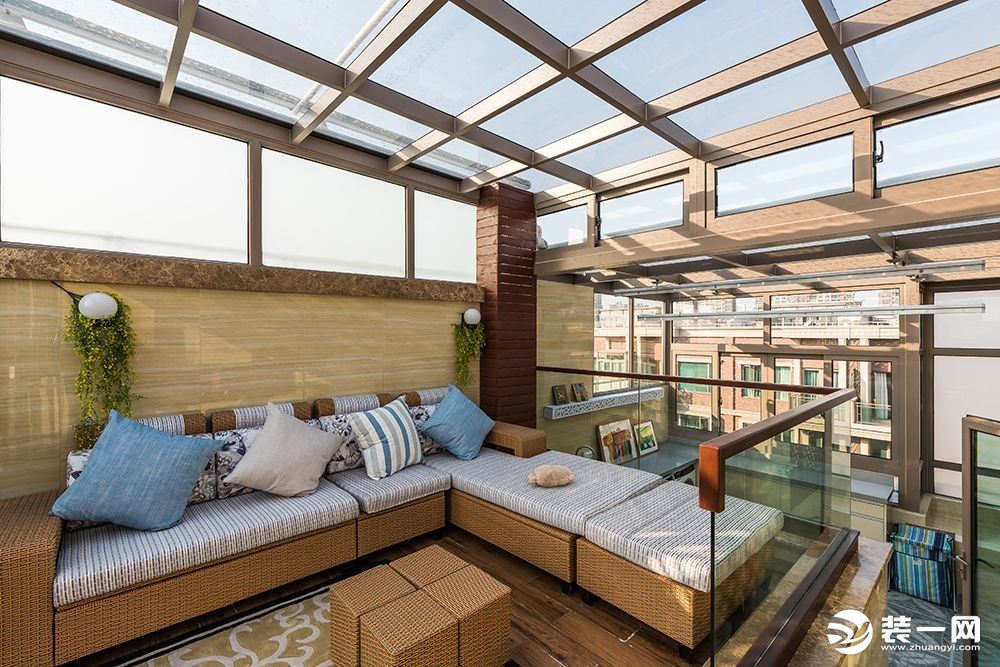 辰能溪树庭院210平二室舒适混搭风格装修效果图阳台