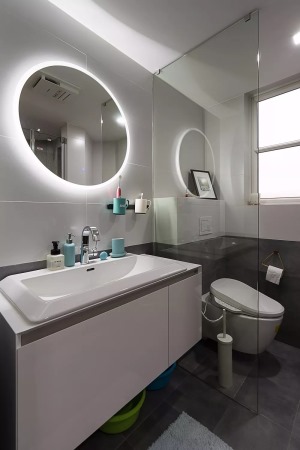 159平米简约北欧风格三居室浴室卫生间装修效果图