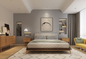 南宁大业美家|200平米现代风格装修案例  卧室