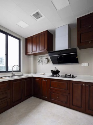 145平米美式风格四居室厨房装修效果图