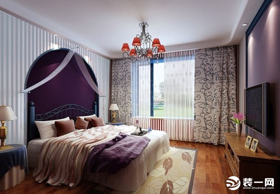 地中海风格紫色系列婚房装修效果图展示