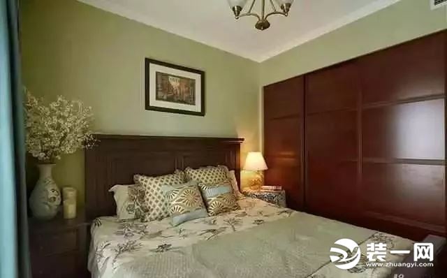 70平米美式田园风格两居室卧室装修效果图