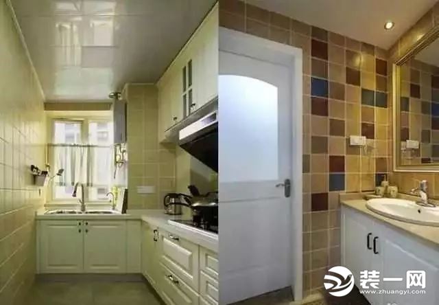 70平米美式田园风格两居室厨房装修效果图