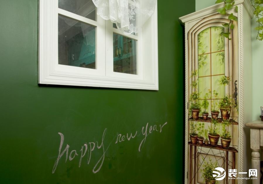 家里黑板墙设计图片|绿色黑板墙