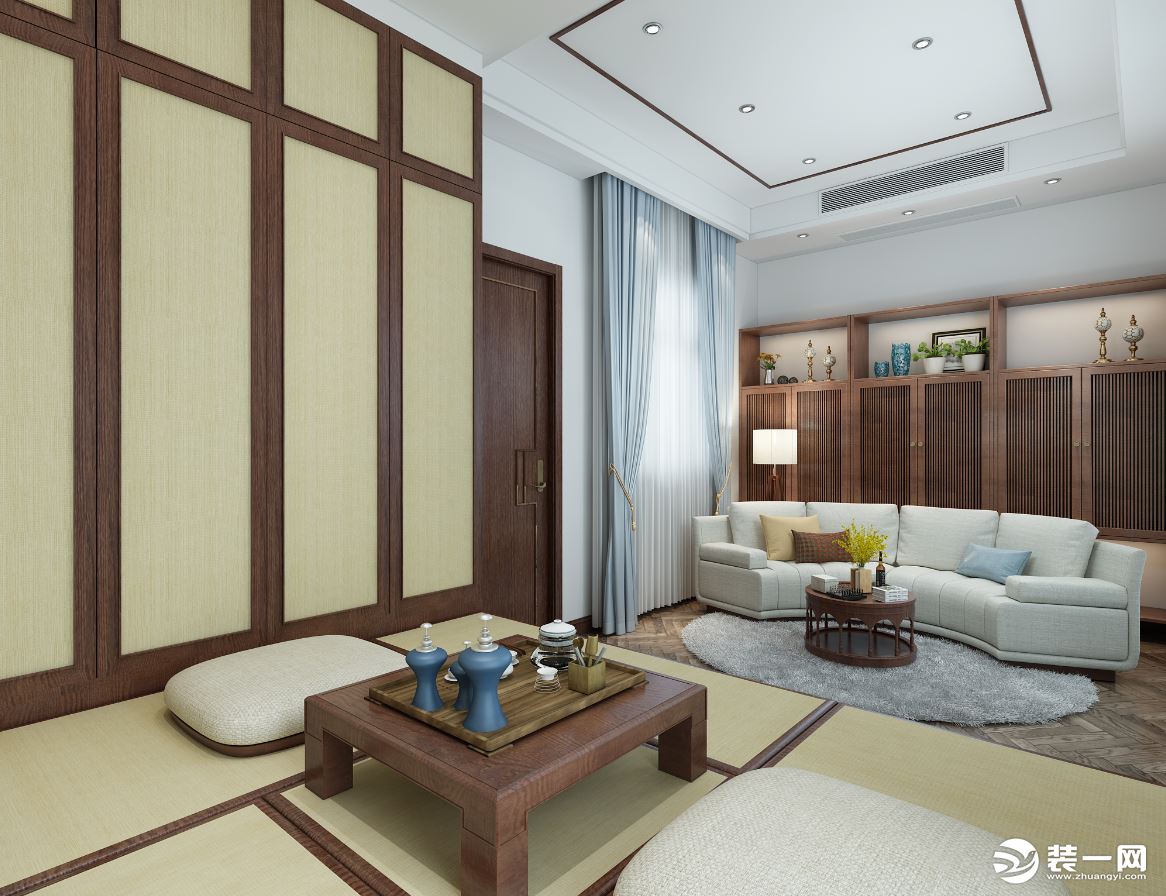 中式风格三居室榻榻米装修效果图
