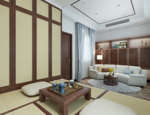中式风格三居室榻榻米装修效果图