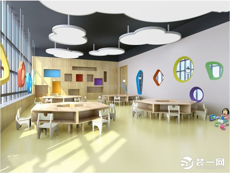 现代风格幼儿园教室效果图