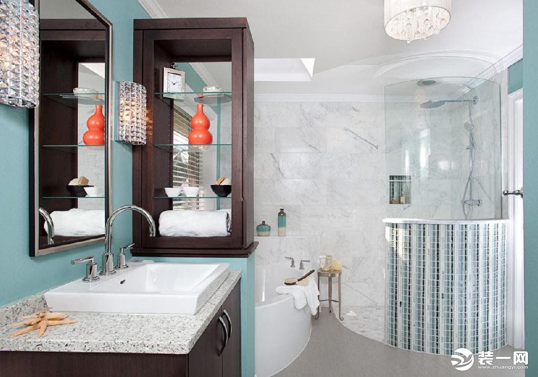 2019最流行卫生间淋浴室玻璃隔断—现代风格淋浴玻璃隔断图片