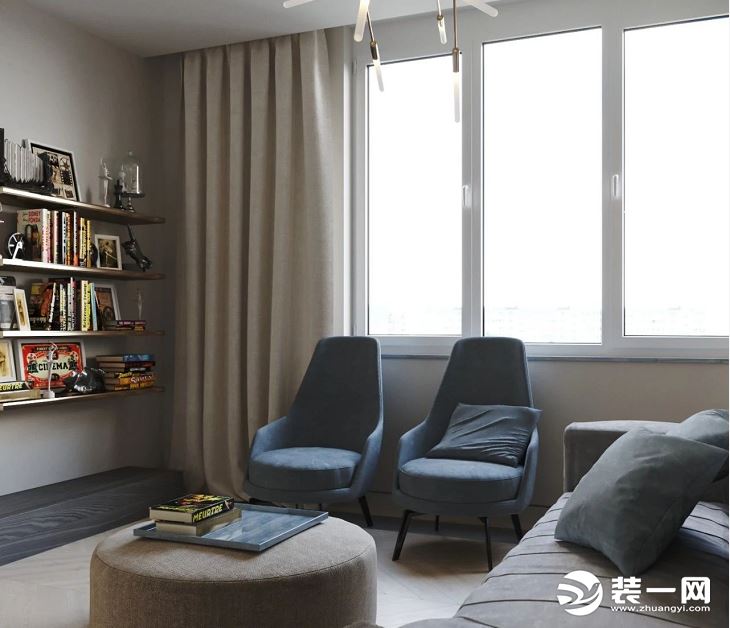 160平米大户型现代轻奢风格—客厅软装装修效果图