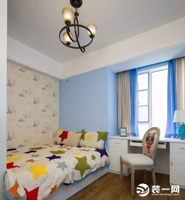 108平两居室美式地中海风格卧室装修效果图