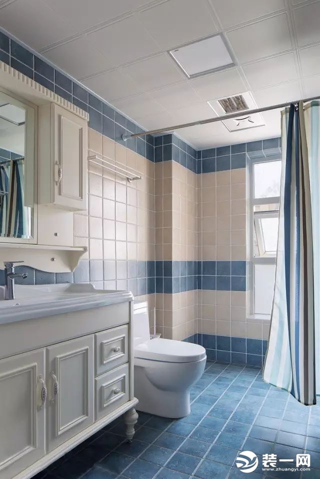 108平两居室美式地中海风格浴室卫生间装修效果图