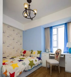 108平两居室美式地中海风格卧室装修效果图