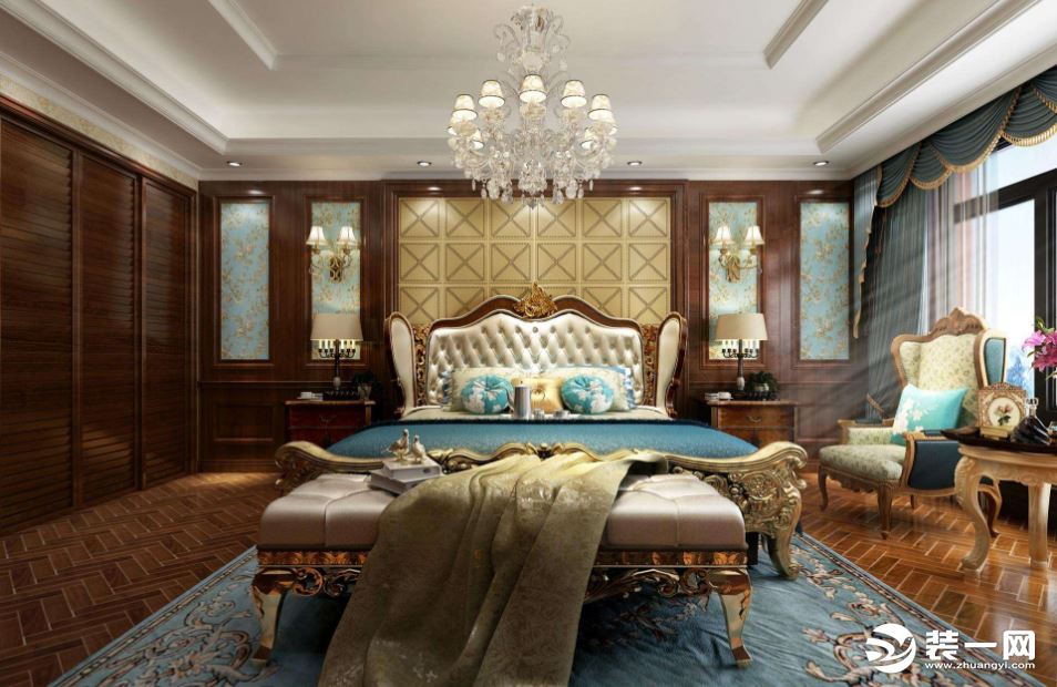 大户型卧室装修中式轻奢风格卧室装修效果图