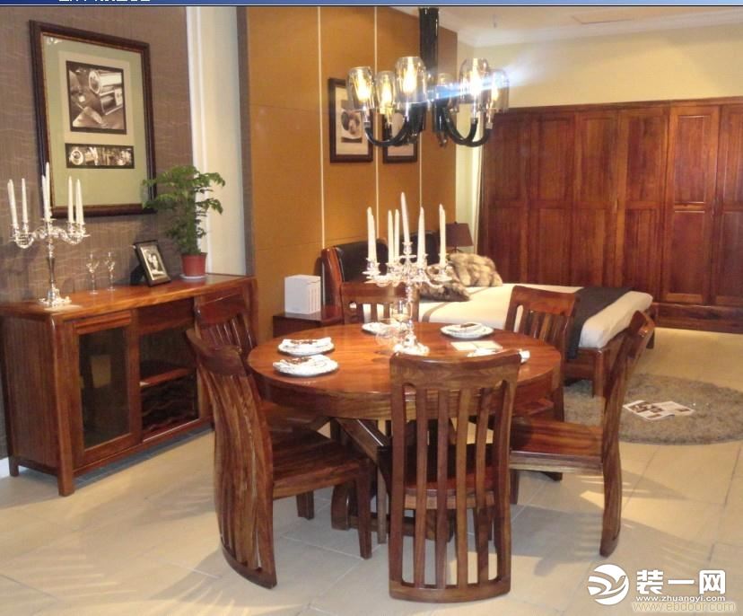 乌金木家具餐桌图片